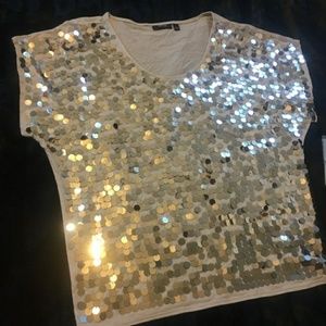{Apt 9} NWT Gold Ombre Sequin Blouse